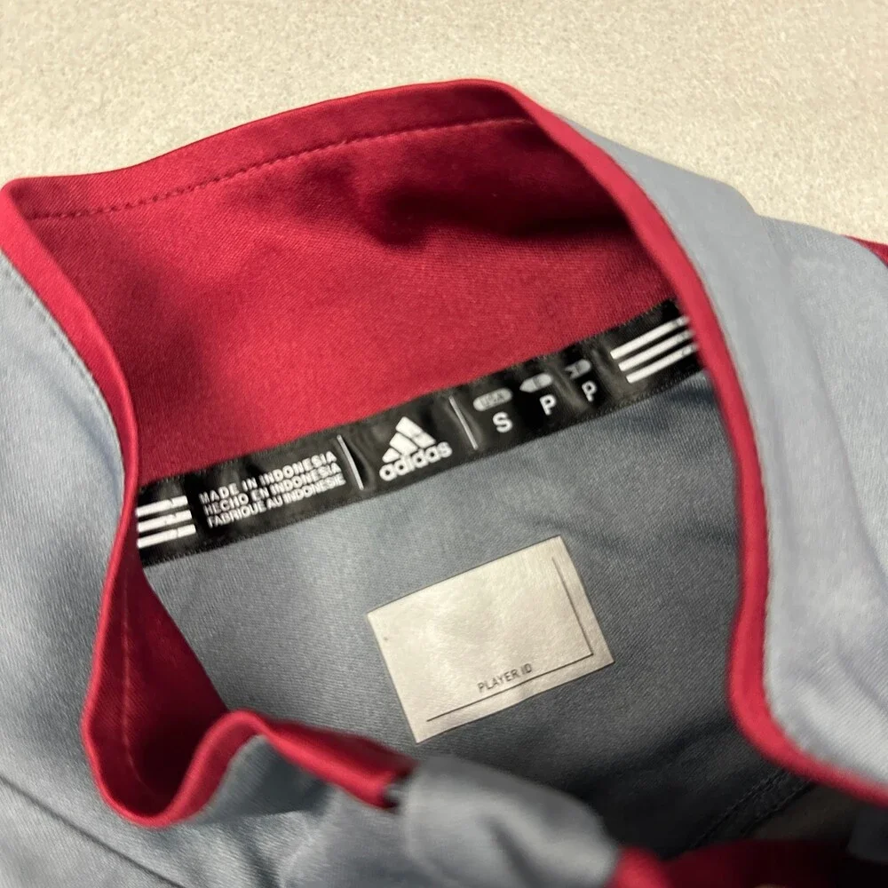 Winthrop Eagles Sweater Men Small Gray Red Adidas 1/4 Zip Track & Field S